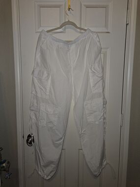 Aeropostale White Cargo Track Pants